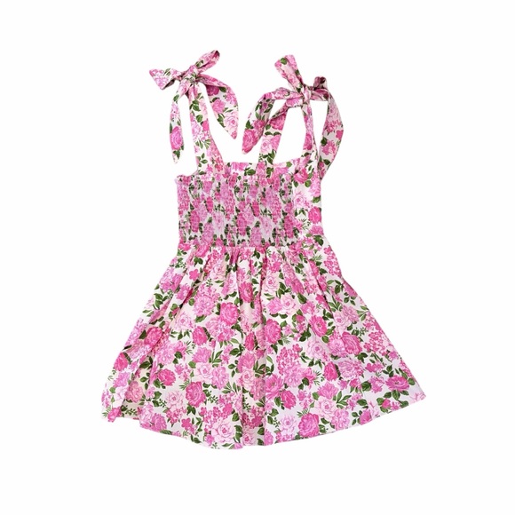 Show Me Your Mumu Dress Claire Mini Cottage Floral Pink Large NWT - Picture 4 of 9